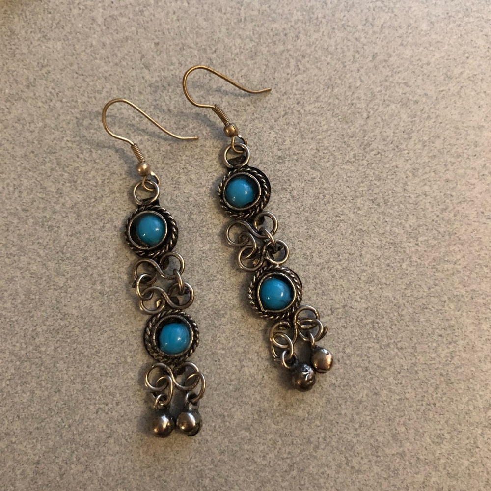2 for $15🌙 vintage faux turquoise earrings